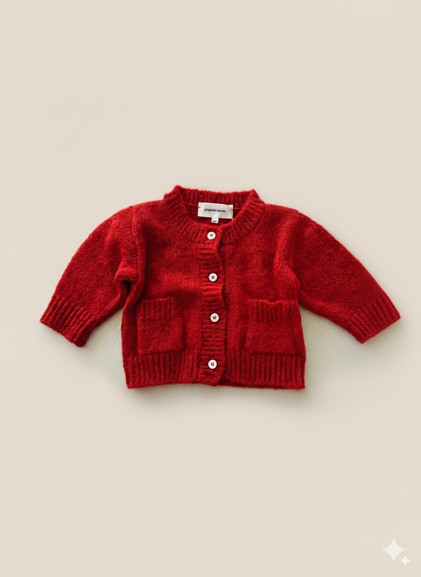 CÁRDIGAN DE LANA ROJA