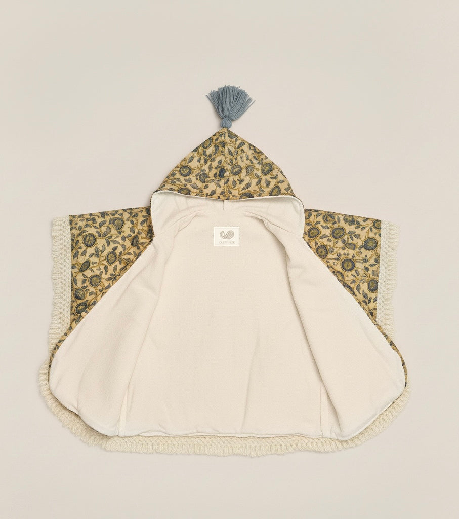 Blue bath poncho